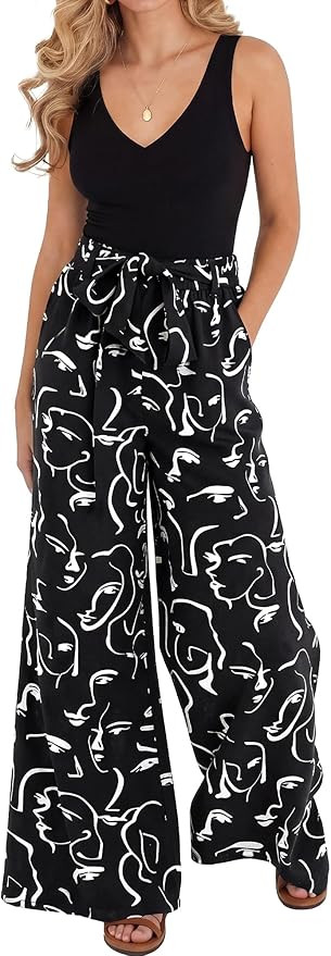 BTFBM Two Piece Sets For Women Summer 2026 Spring Outfits Casual Sleeveless Wide Leg Pants Sets B... | Amazon (US)