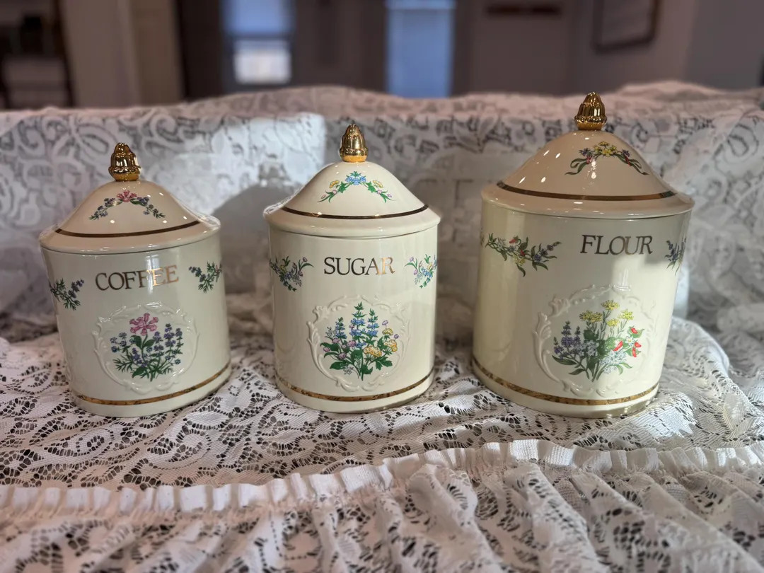 Lenox Spice Garden Canisters- Flour, Sugar, Coffee - Etsy | Etsy (US)