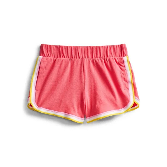 Wonder Nation Girls Dolphin Shorts with Contrast Stripes, Sizes 4-18 & Plus | Walmart (US)