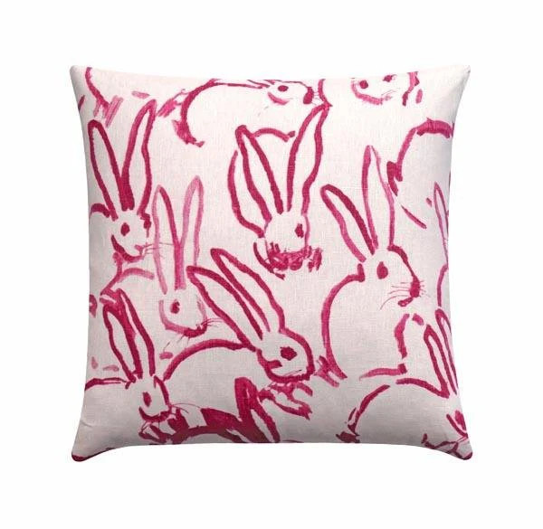 Hutch Pink Linen Bunny Rabbit Pillow | Land of Pillows