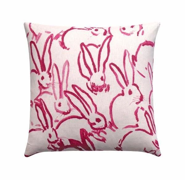 Hutch Pink Linen Bunny Rabbit Pillow | Land of Pillows