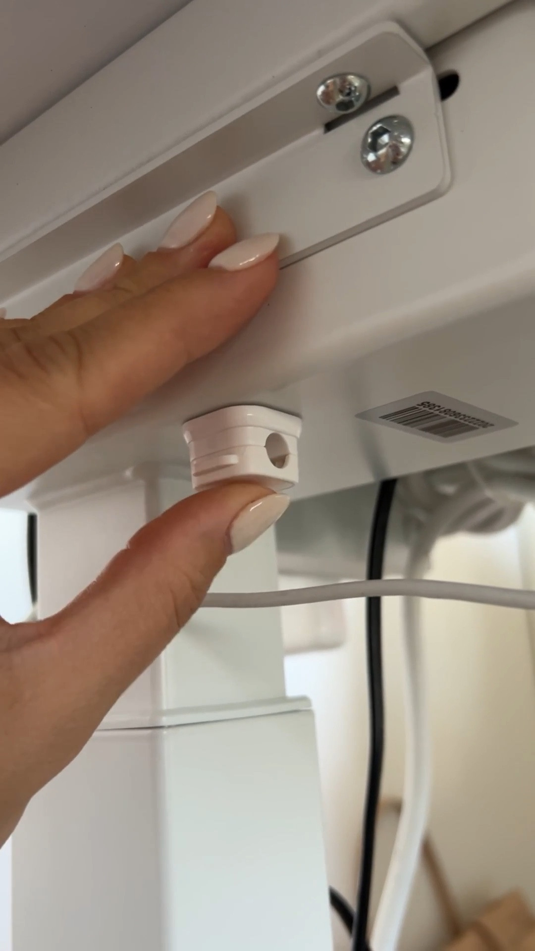 Stick on cord catchers to keep laptop cords, power cords and anything else off the floor and out of the way from being a tripping hazard!

#LTKHome