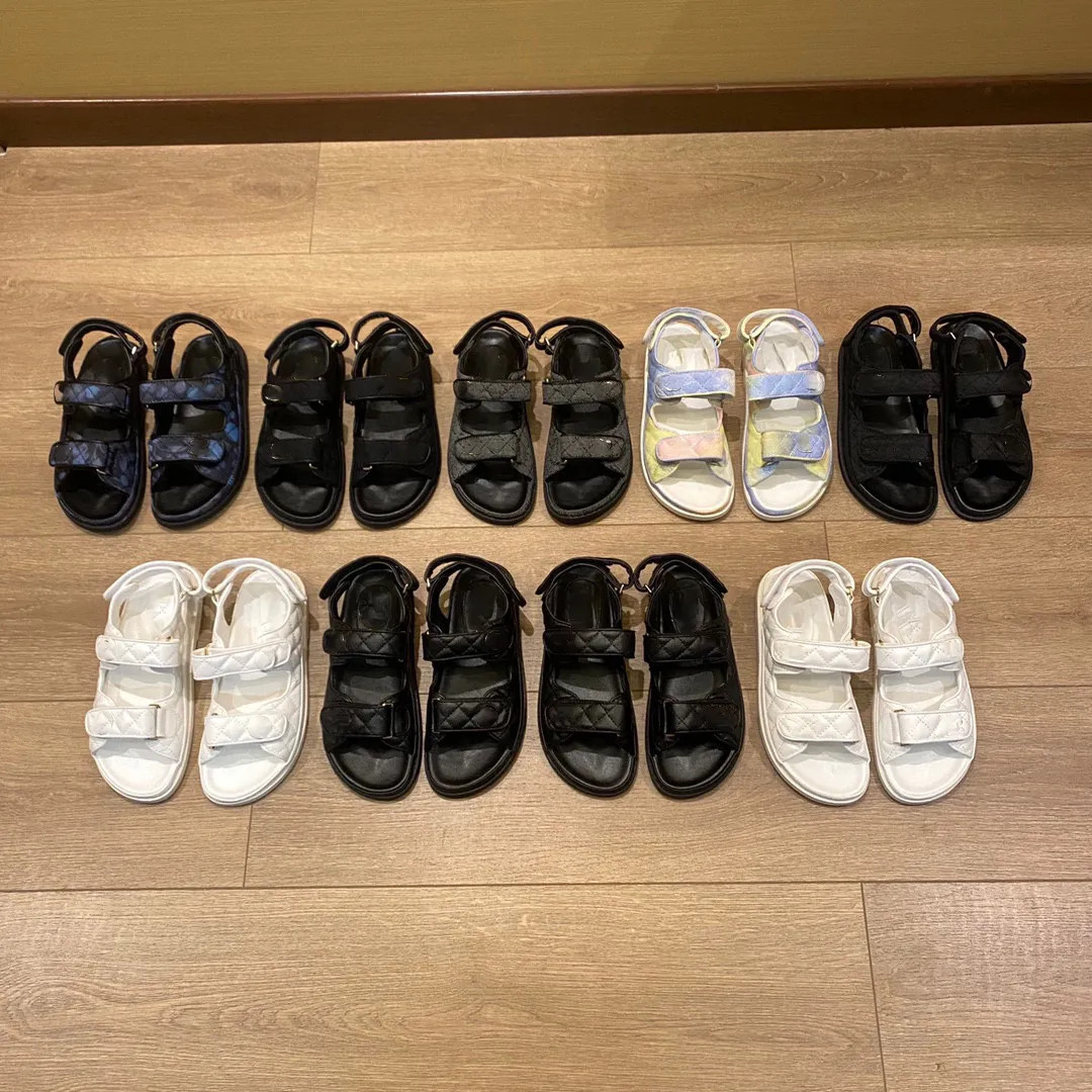 High Quality Cowhide Beach Sandals Candy Color Flats Shoes Women's Leisure Designer Outdoor Luxur... | DHGate