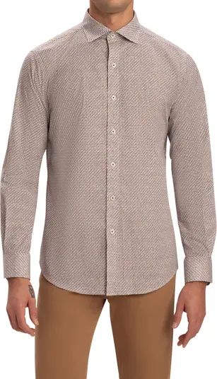 Shaped Fit Geo Stretch Button-Up Shirt | Nordstrom