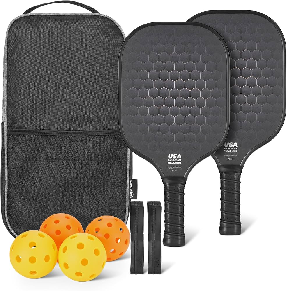 Amazon Basics Pickleball Paddles, Set of 2 USAPA Approved Paddles incl 4 Balls, | Amazon (US)