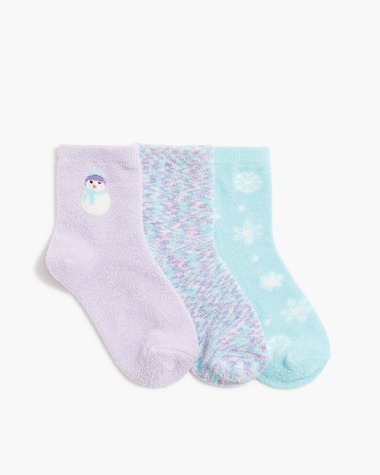 Girls' extra-soft snowman socks three-pack | J.Crew Factory