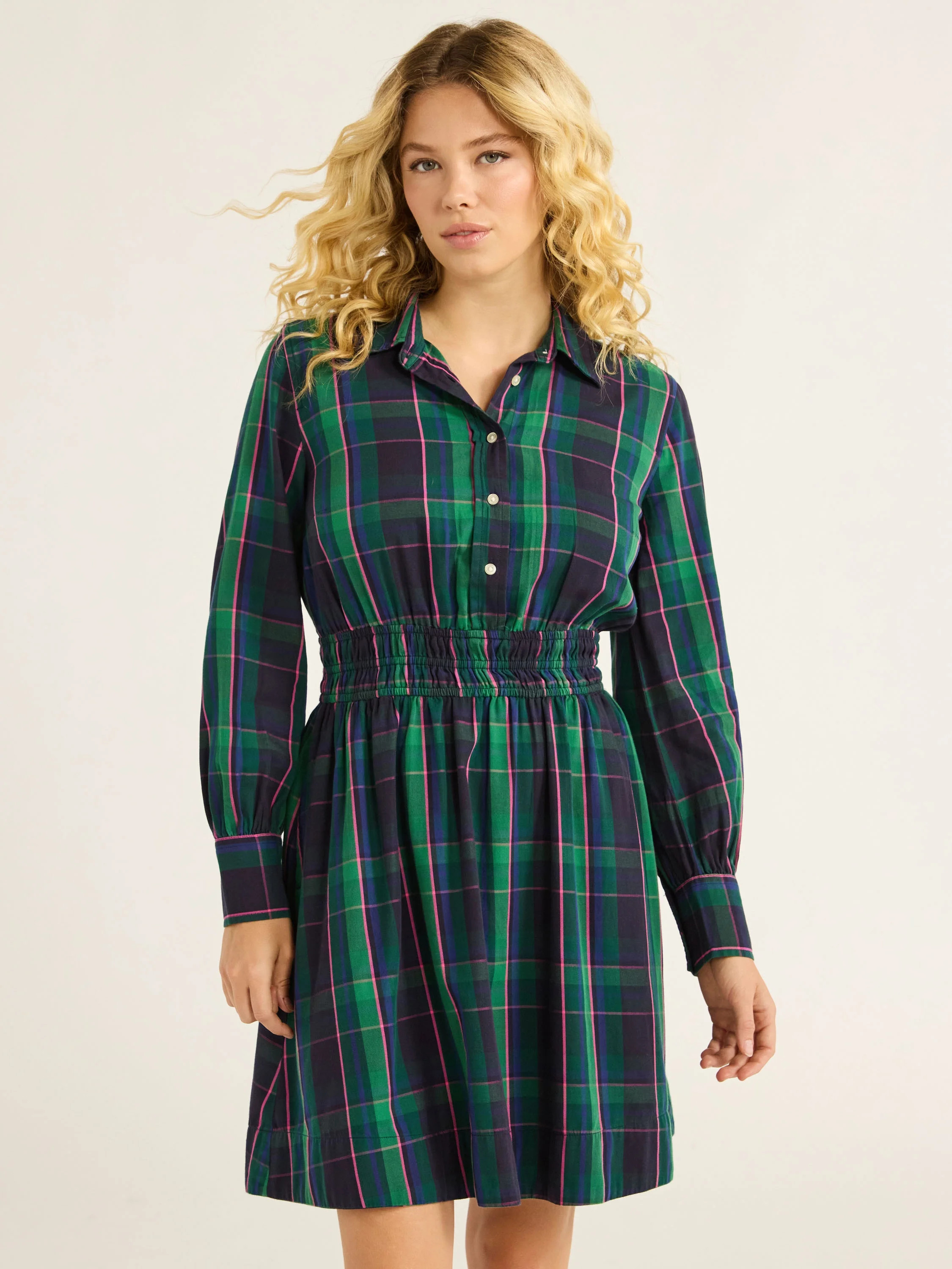 Free Assembly Women's Cotton A Line Dress with Long Sleeves, Sizes XS-XXXL | Walmart (US)