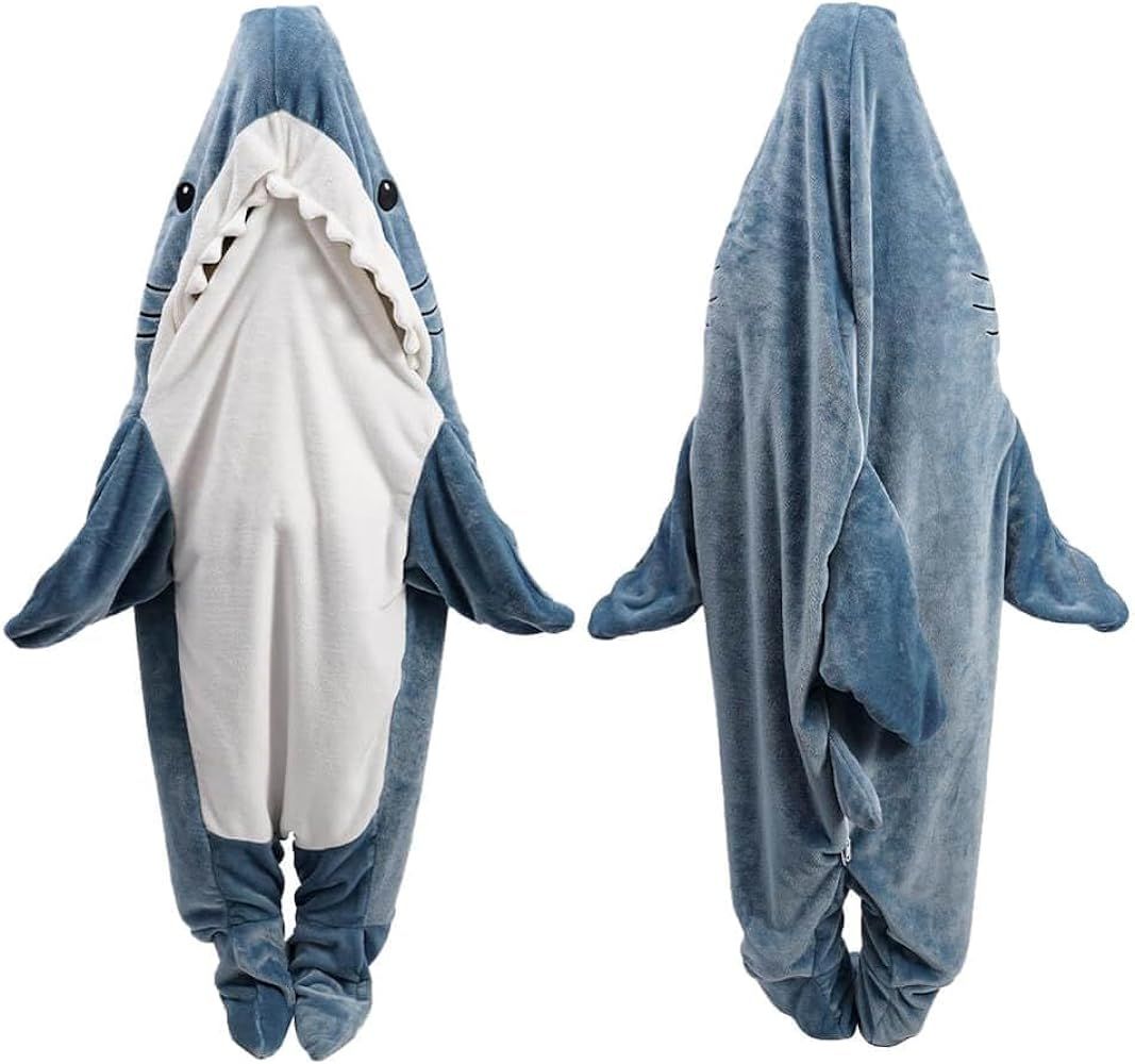 Shark Blanket Hoodie Onesie Adult & Kid, Wearable Shark Blanket, Shark Sleeping Bag, Soft Cozy Sh... | Amazon (US)