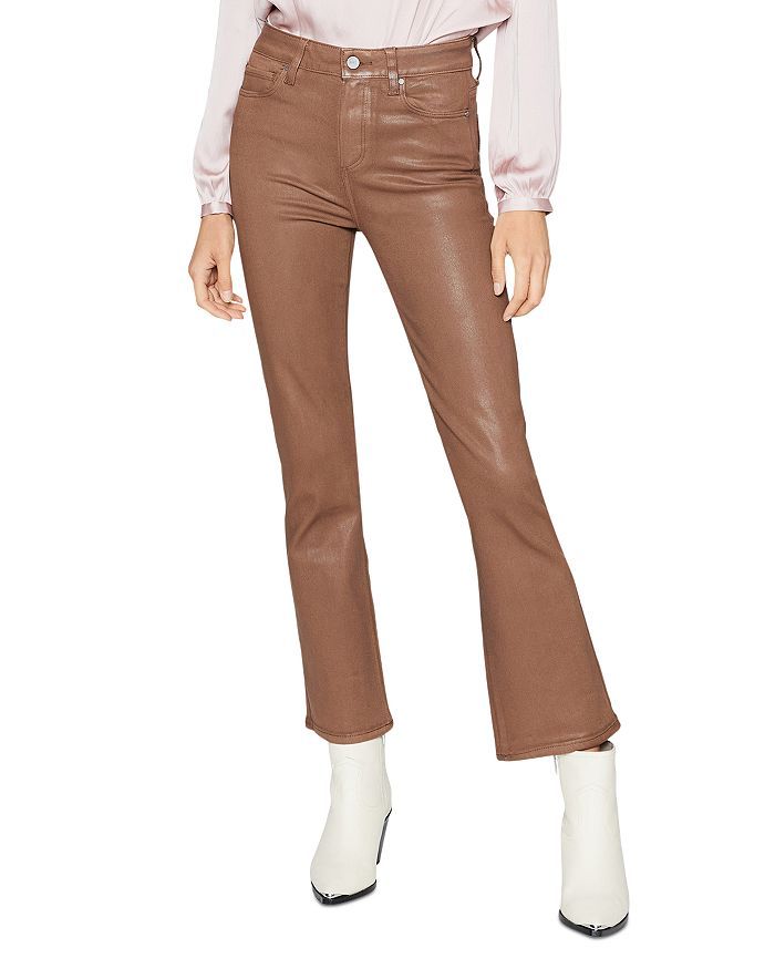 Claudine High Rise Straight Leg Ankle Jeans in Cognac Lux Coating | Bloomingdale's (US)