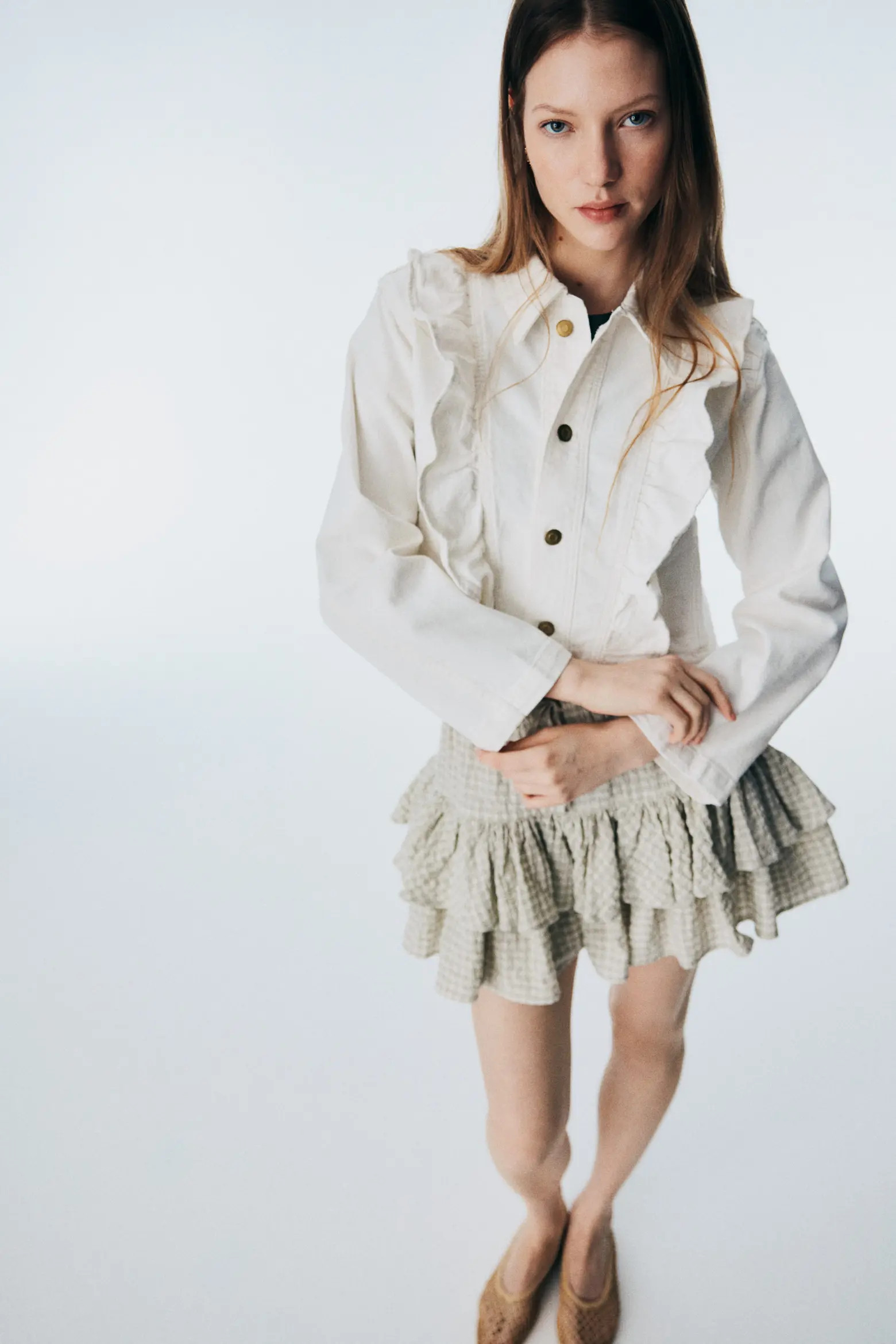 Ruffle-trimmed denim jacket (Women) | Nordstrom | Nordstrom