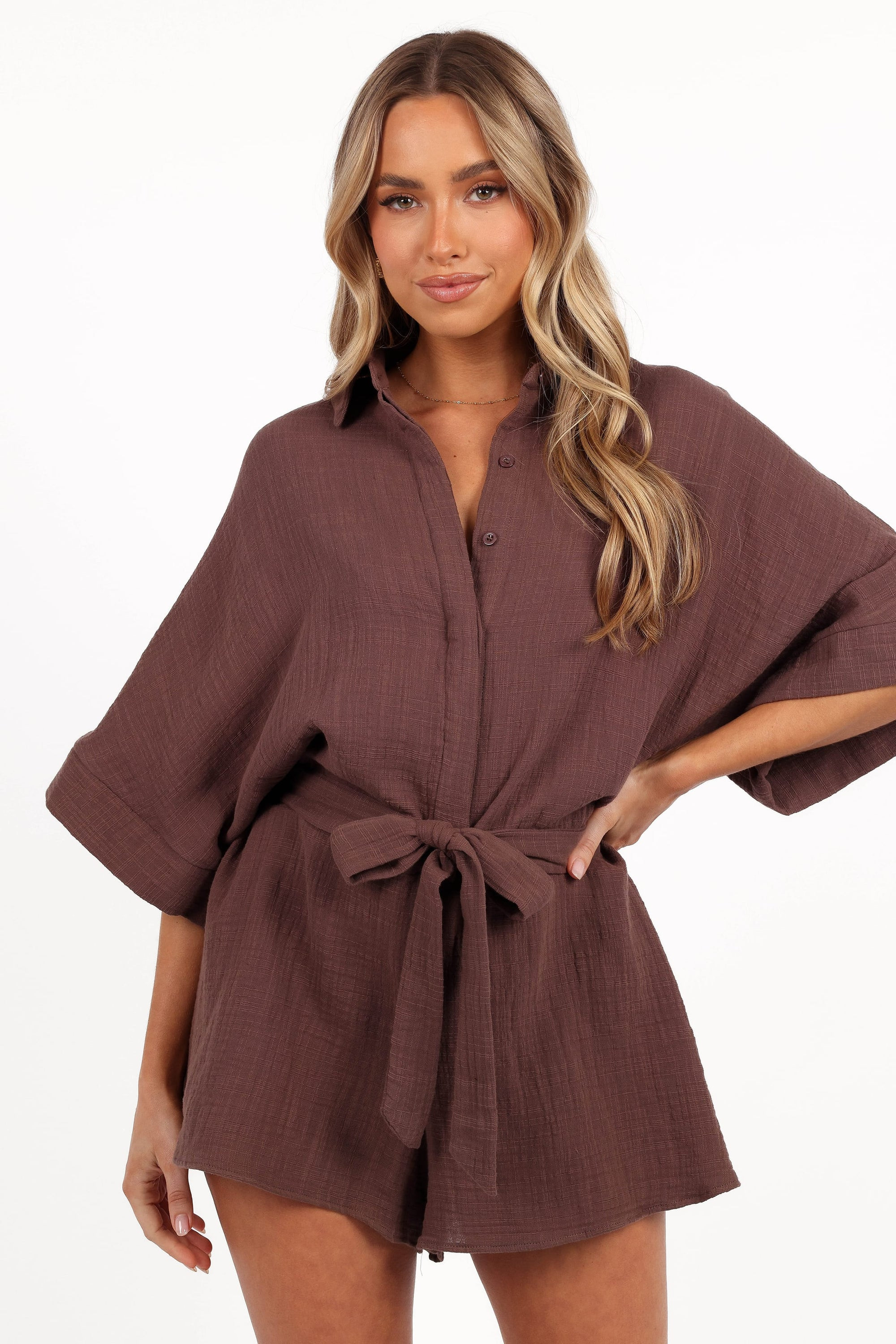 Jemmy Romper - Chocolate Brown | Petal & Pup (AU)