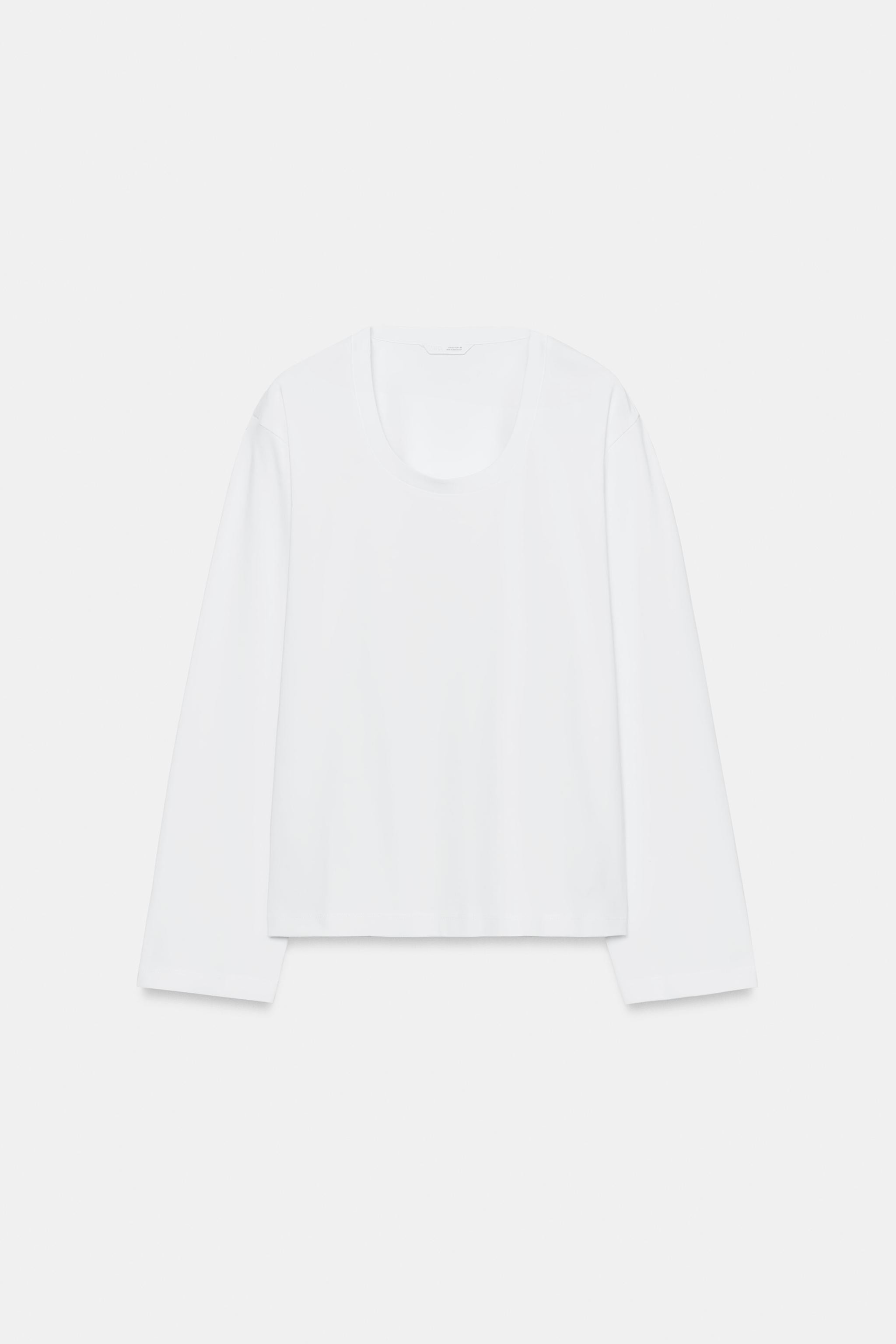 Model height: 178 cmREGULAR FIT - ROUND NECK - REGULAR LENGTH - LONG SLEEVET-shirt crafted from s... | Zara UK