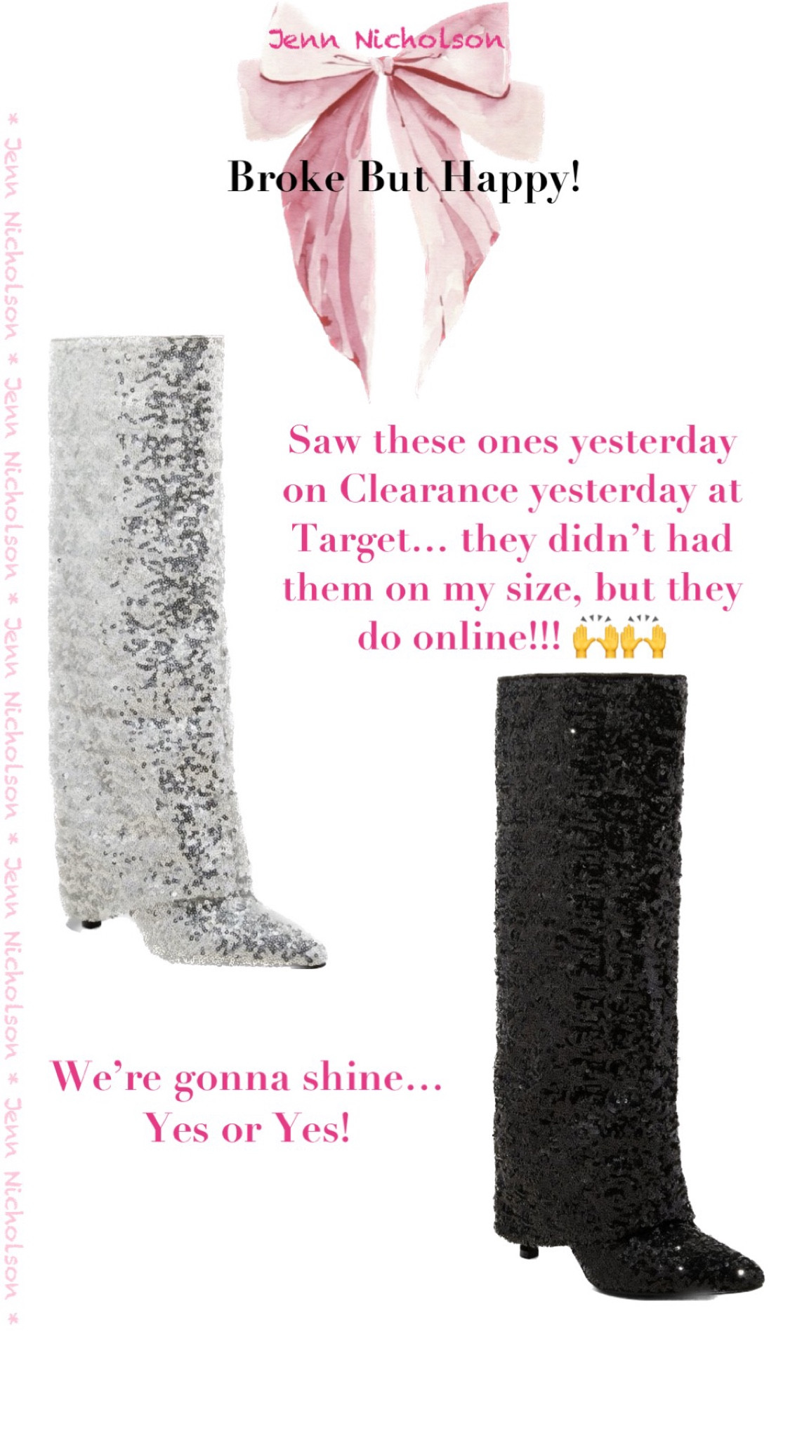 We’re gonna shine for sure with these sequin boots from Target!!!


#LTKSaleAlert #LTKShoeCrush #LTKFindsUnder50