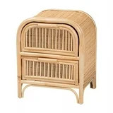 bali & pari Adrika Bohemian Natural Rattan 2-Drawer Nightstand | Walmart (US)
