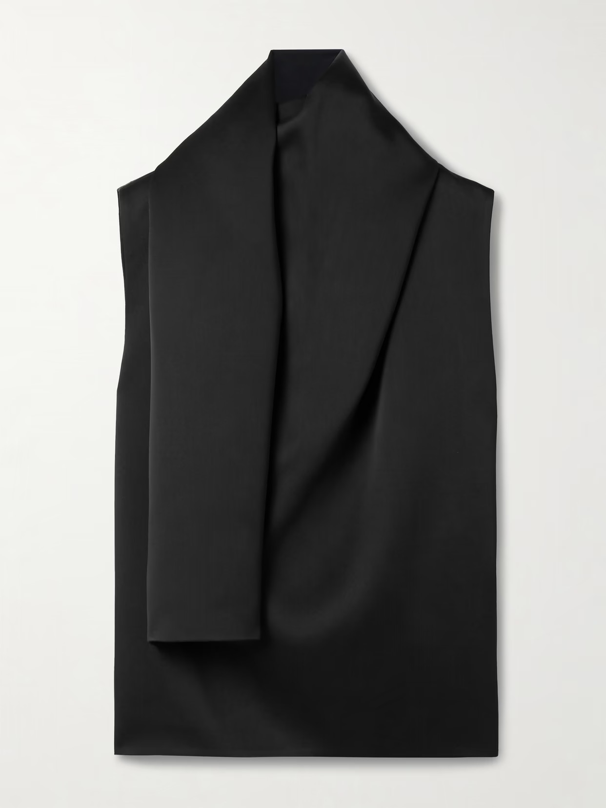 KHAITE - Loe Draped Satin-crepe Blouse - Black | NET-A-PORTER (UK & EU)