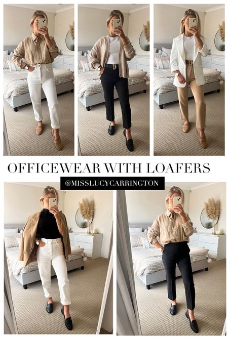 Top - BASIC CROPPED
KNIT TOP White
3519/025

Belt - HC Classic
Belt Reversible
https://
www.hollandcooper.co
m/products/hc-classic-
belt-reversible-black-
tan

Beige linen shirt - Zara | Beige 8372/034. Its oversized so consider going a size down #businesscasual #loafers #corporate 

#LTKfit #LTKshoecrush #LTKstyletip