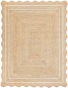 Weaving Village Wave Scalloped Natural Jute Rug Boho Jute Rug Entryway Runner Rug Farmhouse Scall... | Amazon (US)