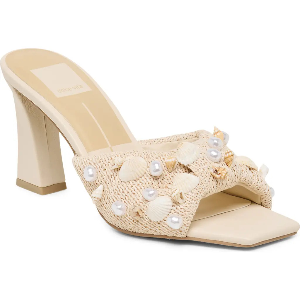 Dolce Vita Tylah Sandal in Oatmeal Beaded Raffia at Nordstrom, Size 10 | Nordstrom