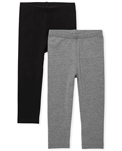 The Children's Place Baby Girls And Toddler Girls Leggings,Black/ Hound Gray Pack,12-18MOS | Amazon (US)