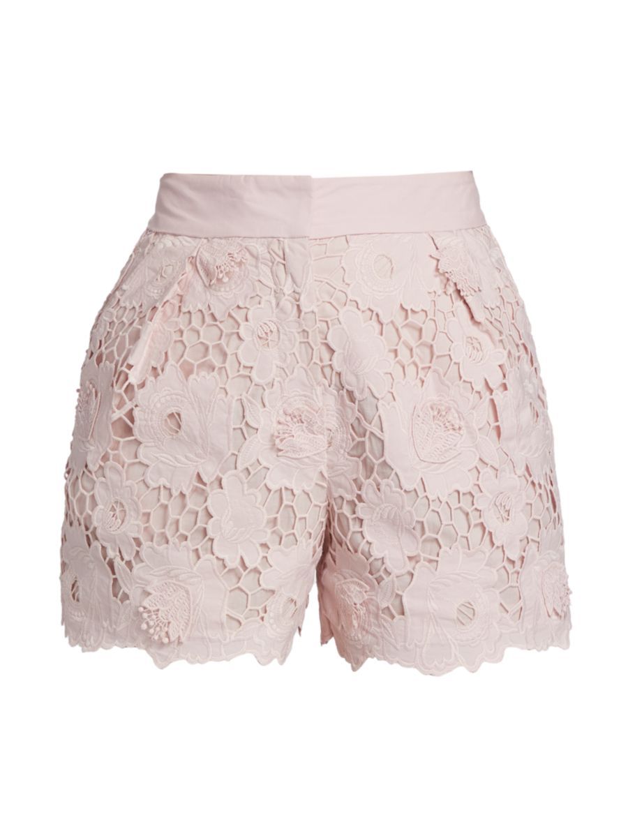 Floral Lace High-Rise Shorts | Saks Fifth Avenue