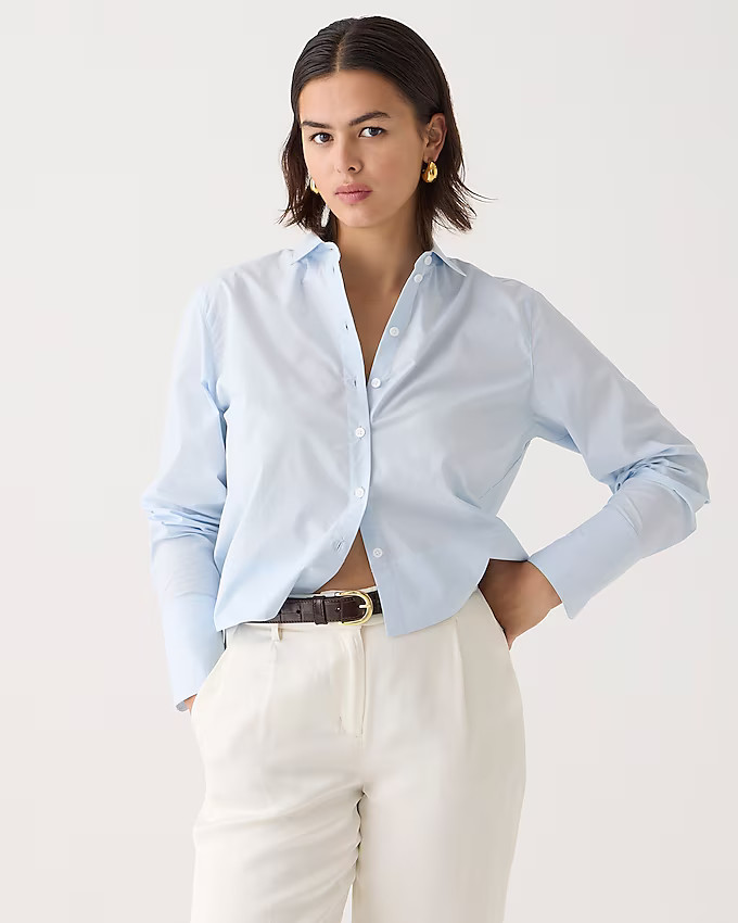 Cropped garçon shirt in cotton poplin | J. Crew US