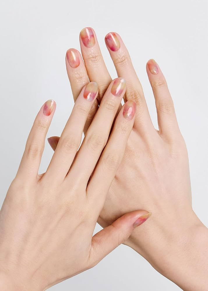 ohora Semi Cured Gel Nail Strips (N Floral Fantasy) - Rainbow, Ombre, Works with Any UV/LED Lamps... | Amazon (US)