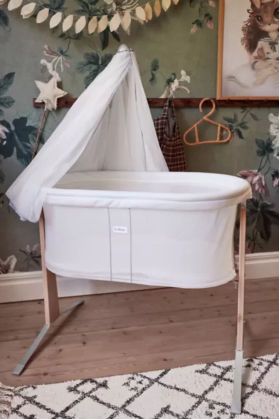 A compact cradle where your newborn can sleep peacefully! The baby cradle's gentle springy rocking is similar to the soothing motion of a stroller. A perfect place to sleep in the early months when your baby takes short, frequent naps. The cradle's low height and transparent mesh fabric also give you a reassuring degree of supervision over your baby. Suitable for babies from approx. 0-6 months.
Dimensions (Overall): 31 Inches (H) × 26 Inches
(W) x 23 Inches (D)
Weight: 13 Pounds
Holds up to: 18 Pounds
Material: Fiberboard (Frame)
Surface Material: Mesh
Suggested Age: 0-6 Months
Features: Allows Baby to Rock Gently, Folds for Easy Transport and Storage
Fill Material: Polyester
Assembly Details: Adult Assembly Required, Tools Provided
Includes: Bassinet/Bedside Sleeper and Mattress/Pad

Battery: No Battery Used
Care & Cleaning: Spot or Wipe Clean, Machine Wash


#LTKfamily #LTKbaby #LTKkids