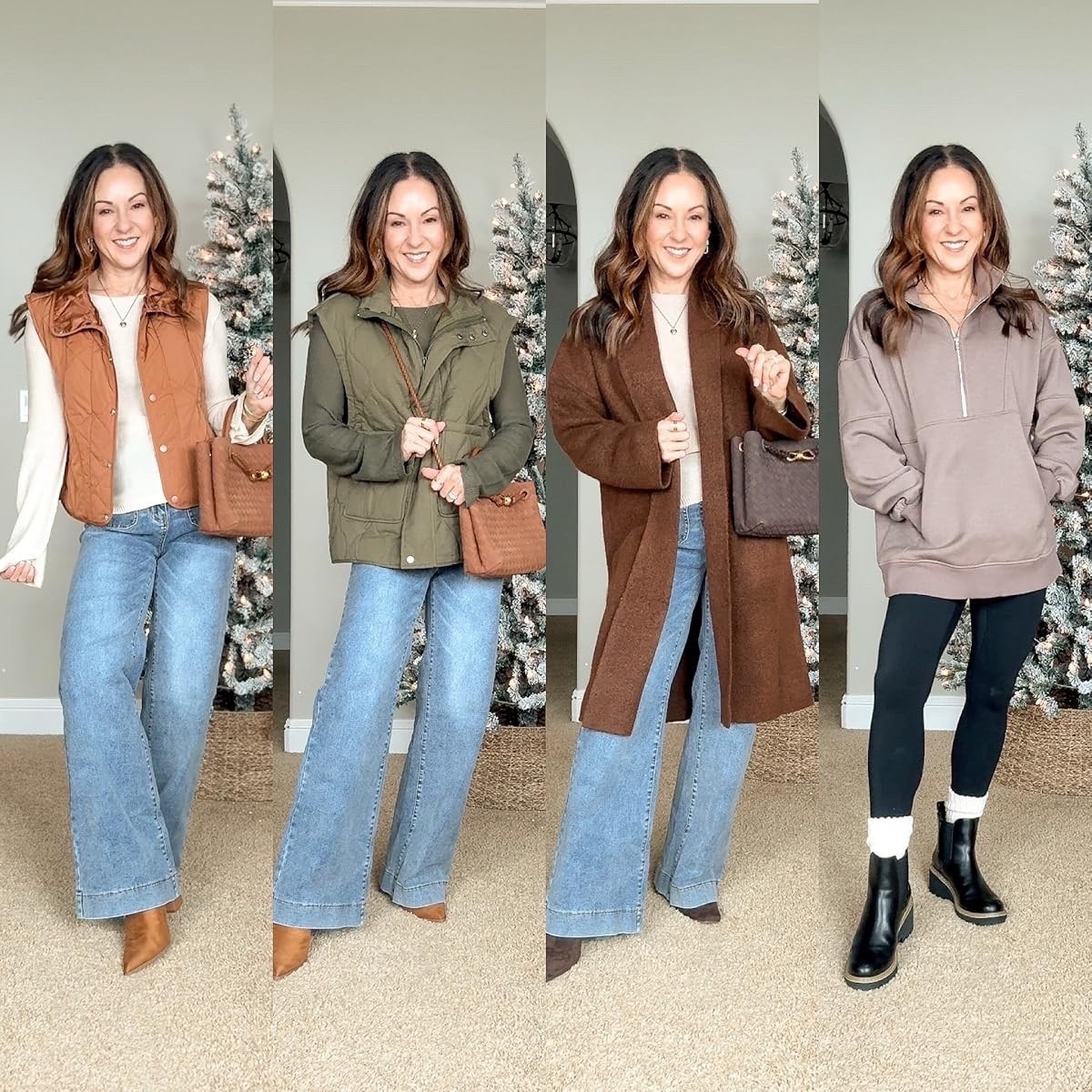 Fall & winter outfit ideas. Wearing the smallest size in everything. For refence, I'm 5'1", 109lbs. Love all of these! the jeans are so comfy, the vests are super cute and I love these lightweight sweaters

#LTKPetite #LTKootd #LTKSeasonal