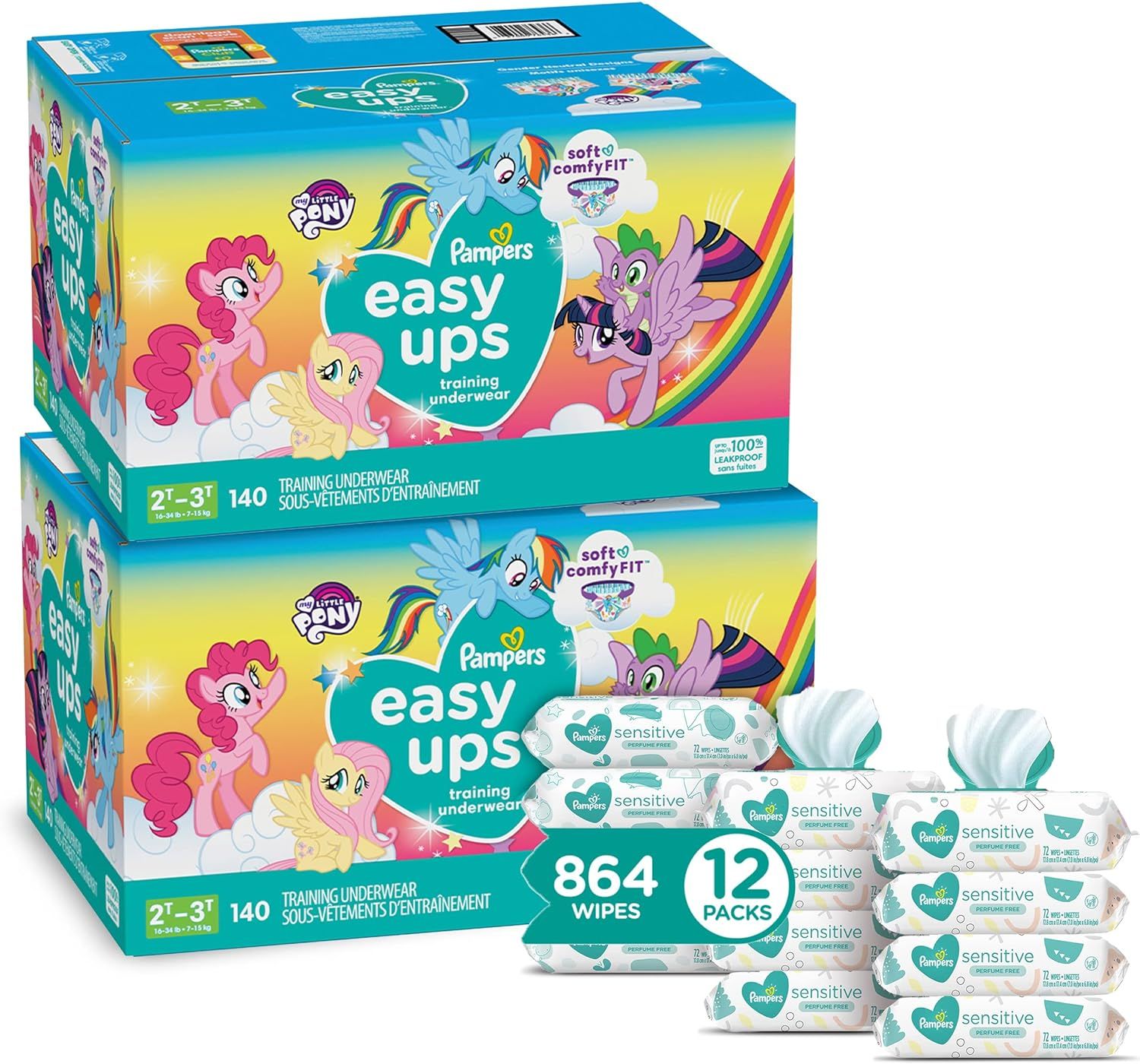 Pampers Easy Ups Pull On Training Pants Girls and Boys, 2T-3T (Size 4), 2 Month Supply (2 x 140 C... | Amazon (US)