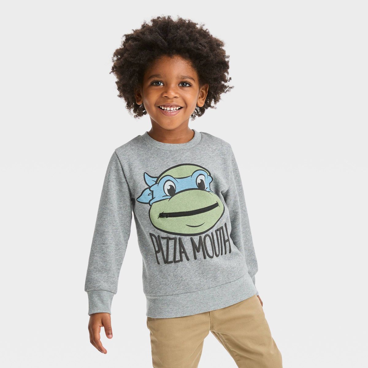 Toddler Boys' Nickelodeon Teenage Mutant Ninja Turtles Pullover Sweatshirt - Gray | Target