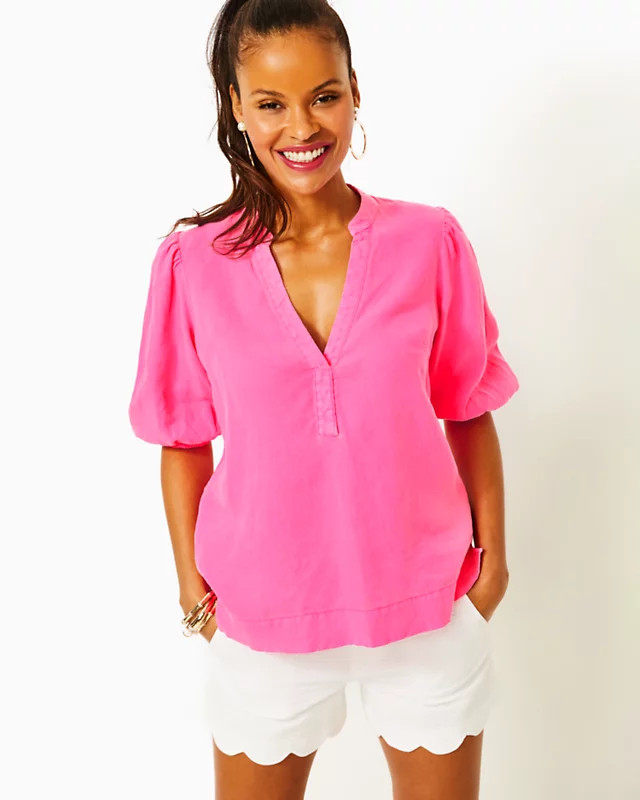Mialeigh Linen Top | Lilly Pulitzer | Lilly Pulitzer