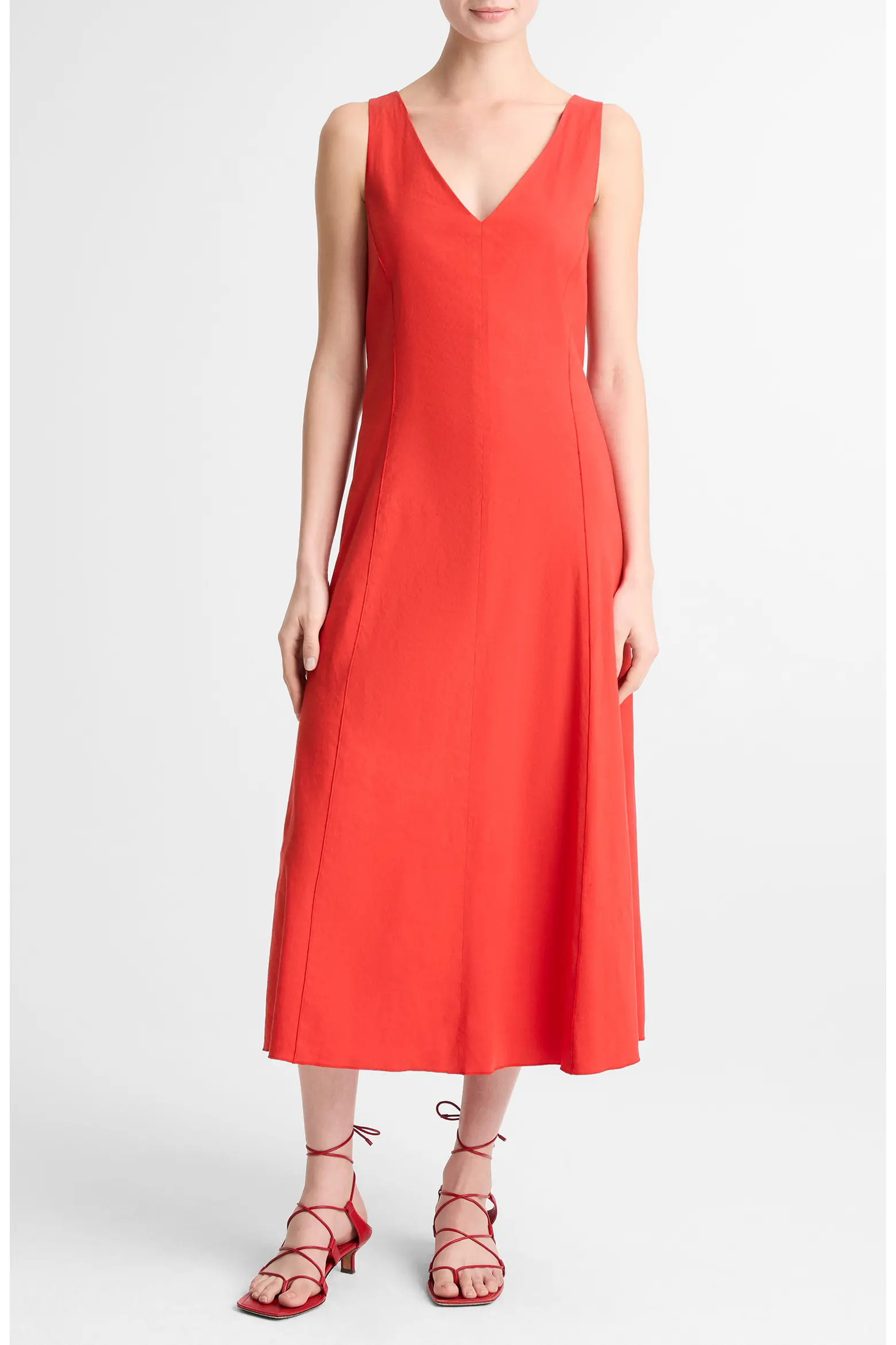 Tie Back Sleeveless Linen Blend Maxi Dress (Women) | Nordstrom | Nordstrom