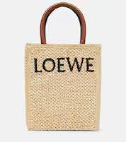 Leather-trimmed raffia tote bag | Mytheresa (US/CA)
