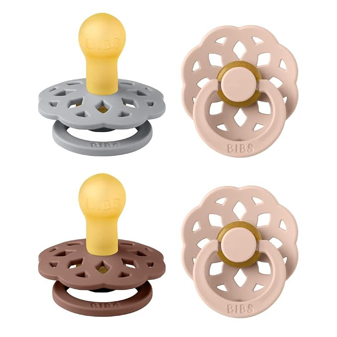 BIBS Boheme Soother 4-Pack | BPA Free Dummy Pacifier | Round Nipple | Natural Rubber Latex | Made... | Amazon (US)
