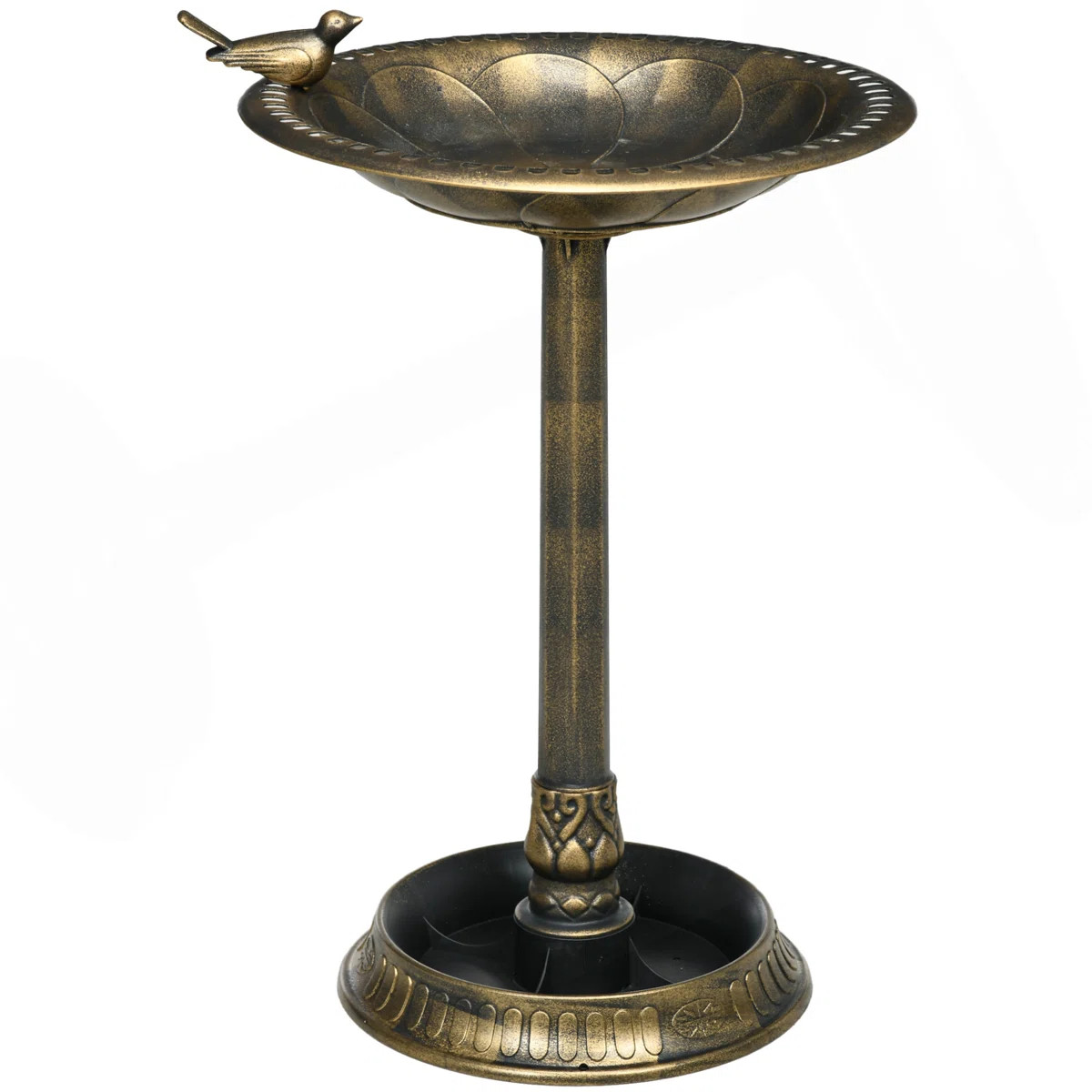 Antique Bird Bath With Pedestal Flower Planter Base, Vintage Style Decorative Birdbath & Bird Fee... | Wayfair North America