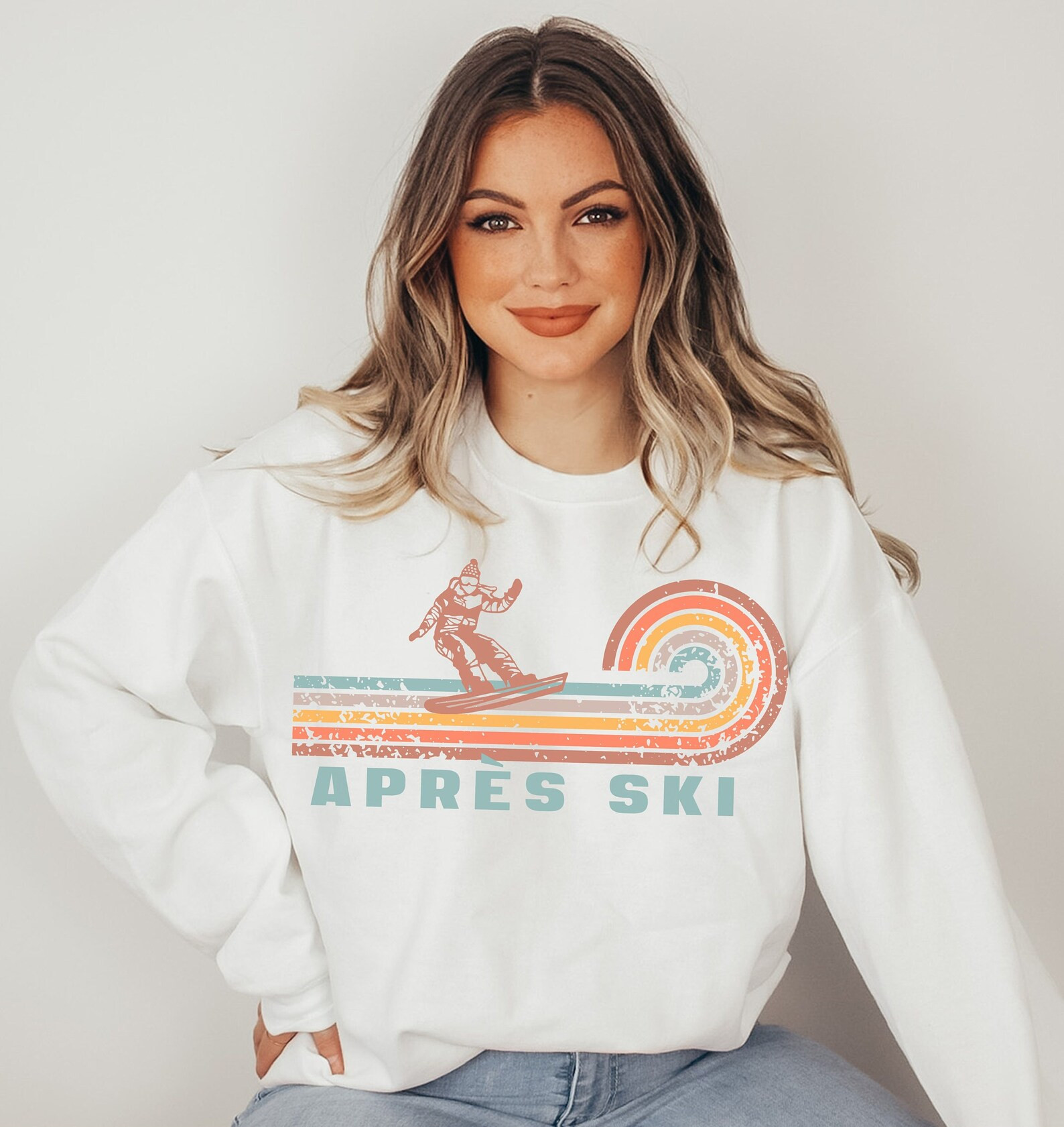 Apres Ski Sweatshirt Apres Ski Sweater Snowboarder - Etsy | Etsy (US)