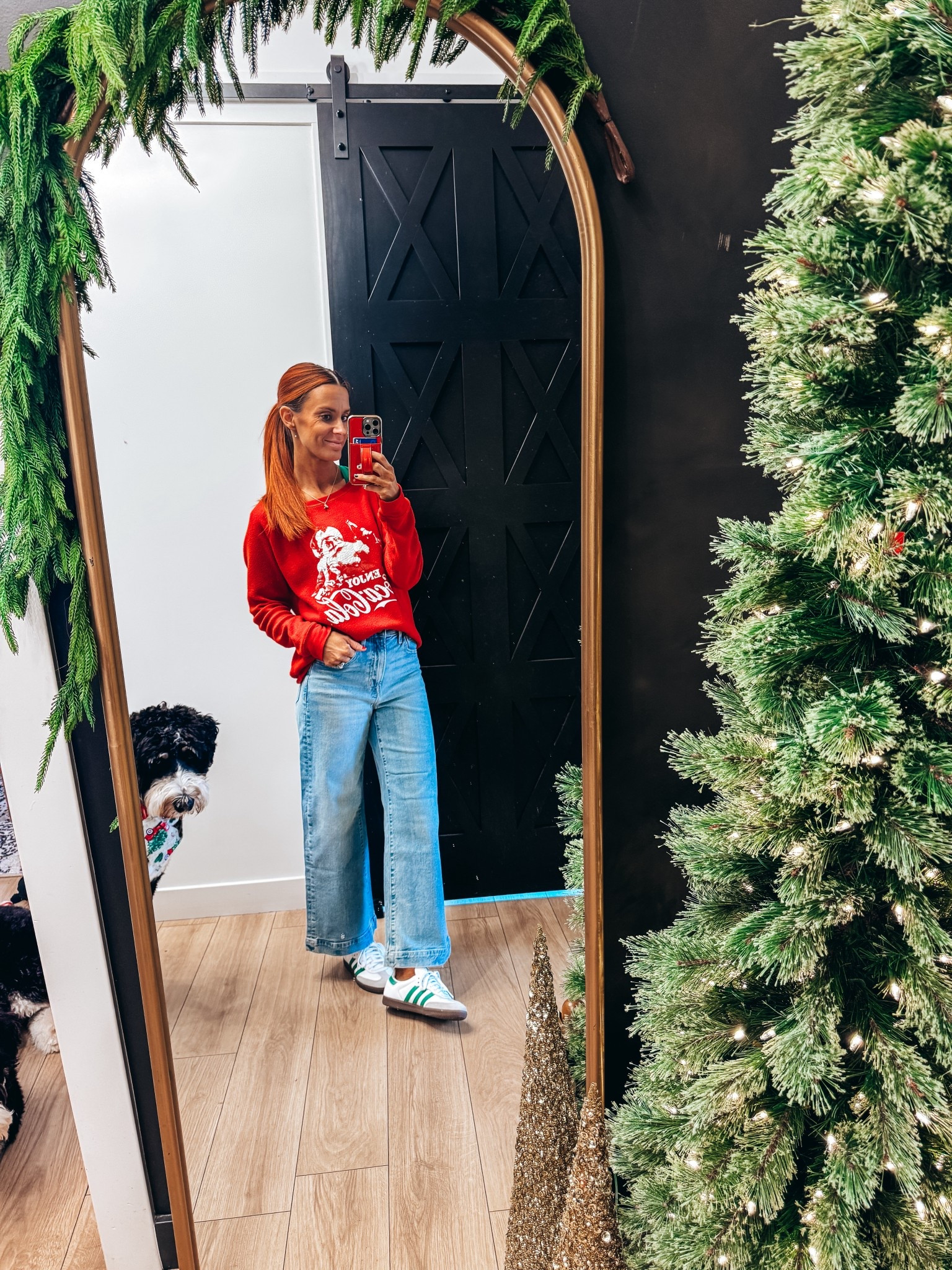 MERRY CHRISTMAS EVE EVE!!! I can’t believe Christmas is in 2 days!!! Enjoying all the Christmas outfits I can in the meantime! My jeans are 70% off today they have a light crop to them. And my shoes are 20% off! 

#LTKHoliday #LTKSaleAlert #LTKSeasonal