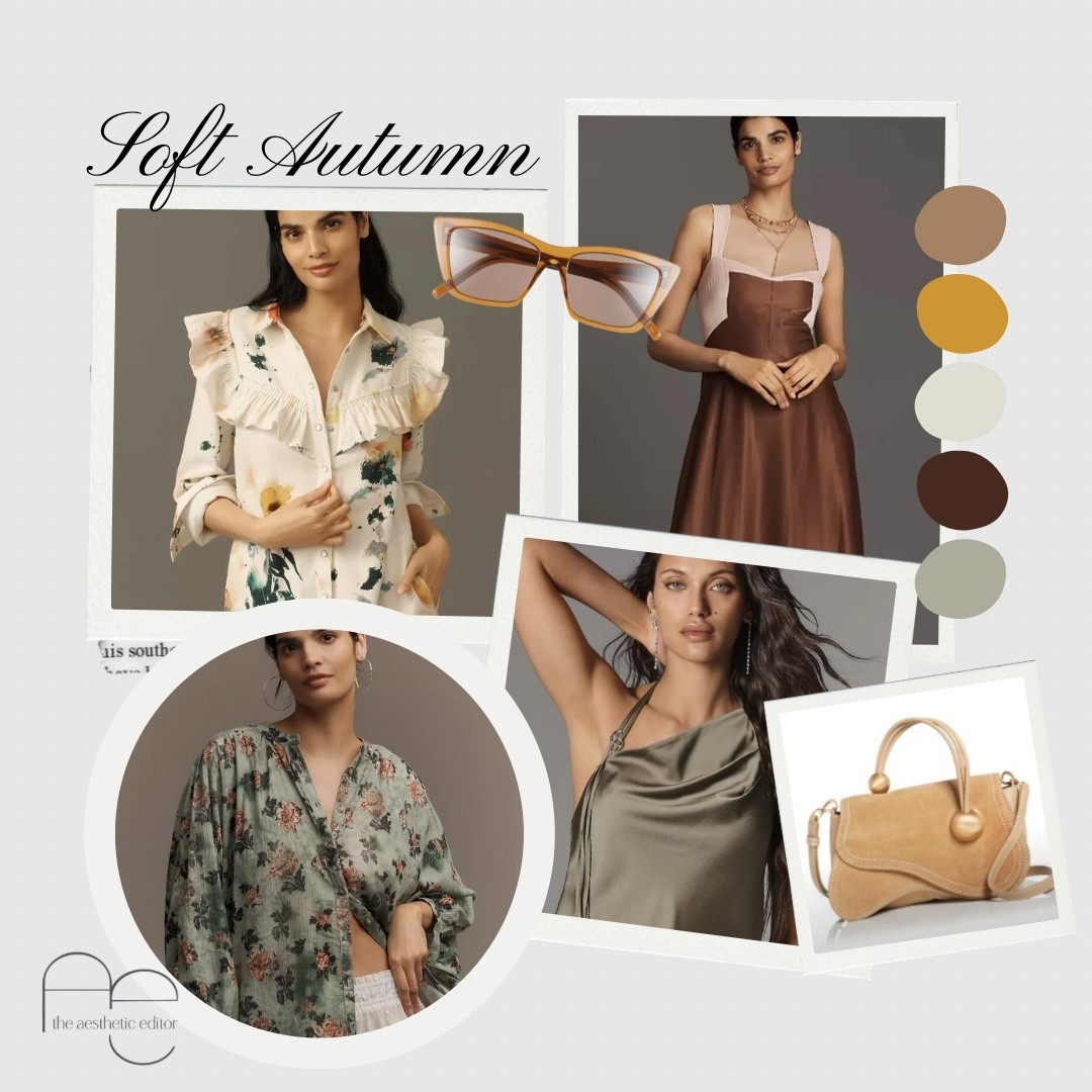 Soft Autumns, you are muted, and earthy. You look best in warm, softened tones like olive, camel, and dusty peach. Bright or icy colors can feel too harsh, so aim for a diffused, grounded look. This guide embraces your naturally warm, blended beauty.

#LTKSeasonal #LTKFindsUnder100 #LTKSaleAlert
