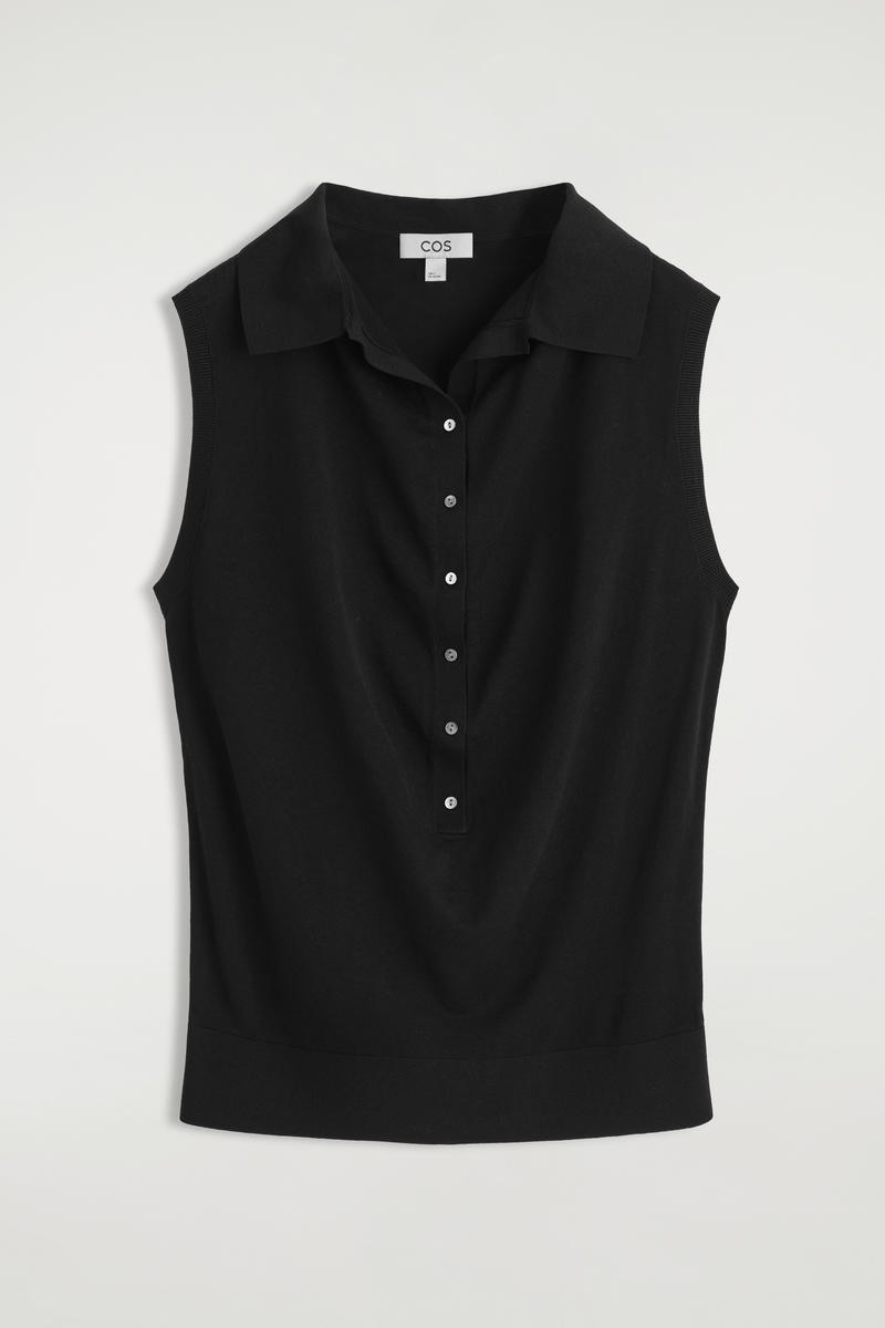 Sleeveless Silk-Cotton Polo Shirt | COS (US)