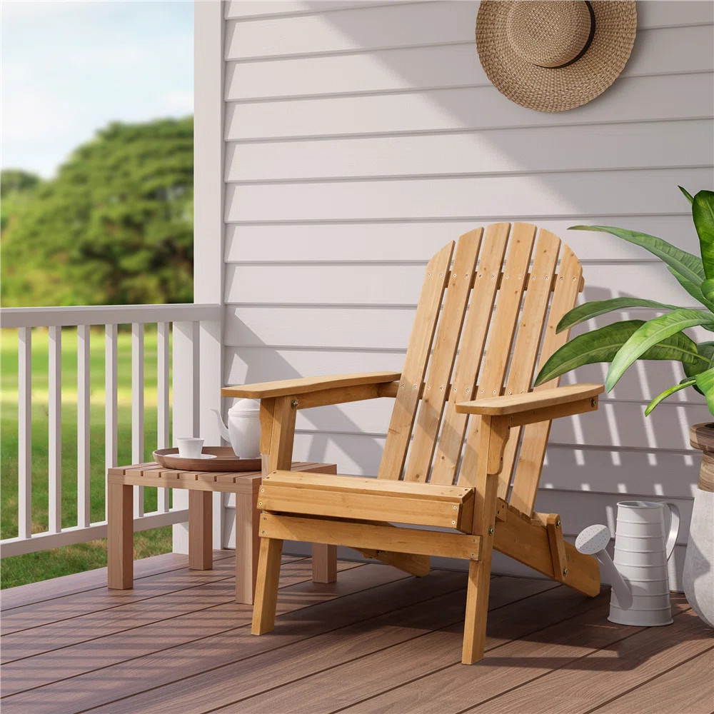 Bennir Solid Wood Folding Adirondack Chair (Set of 2) | Wayfair North America