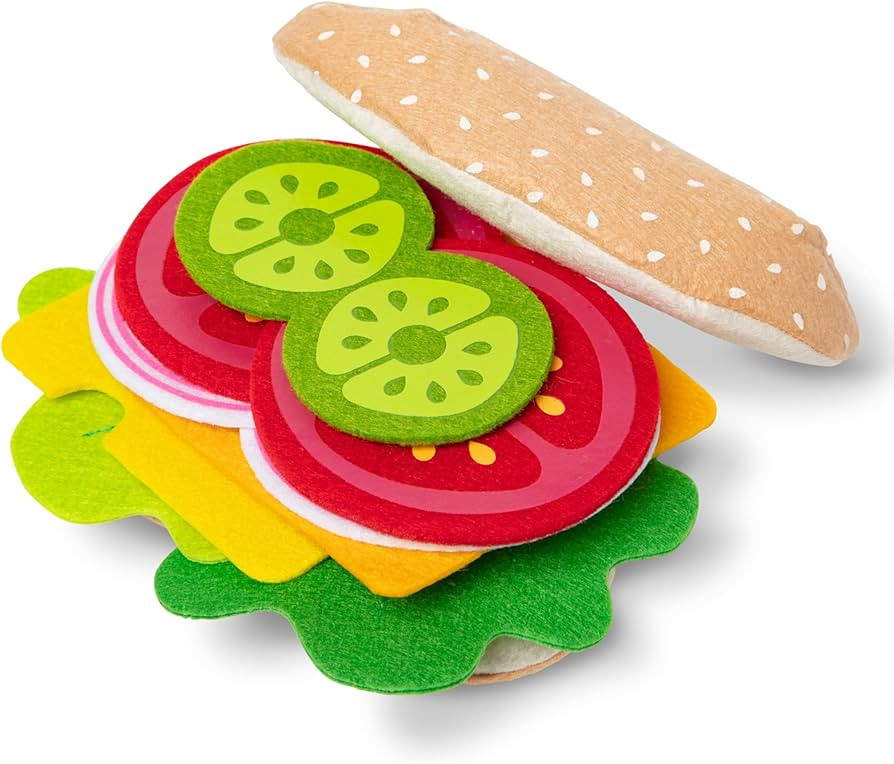 Melissa & Doug Felt Food Sandwich Play Food Set (33 pcs) - Felt Sandwich Play Set For Kids Kitche... | Amazon (US)
