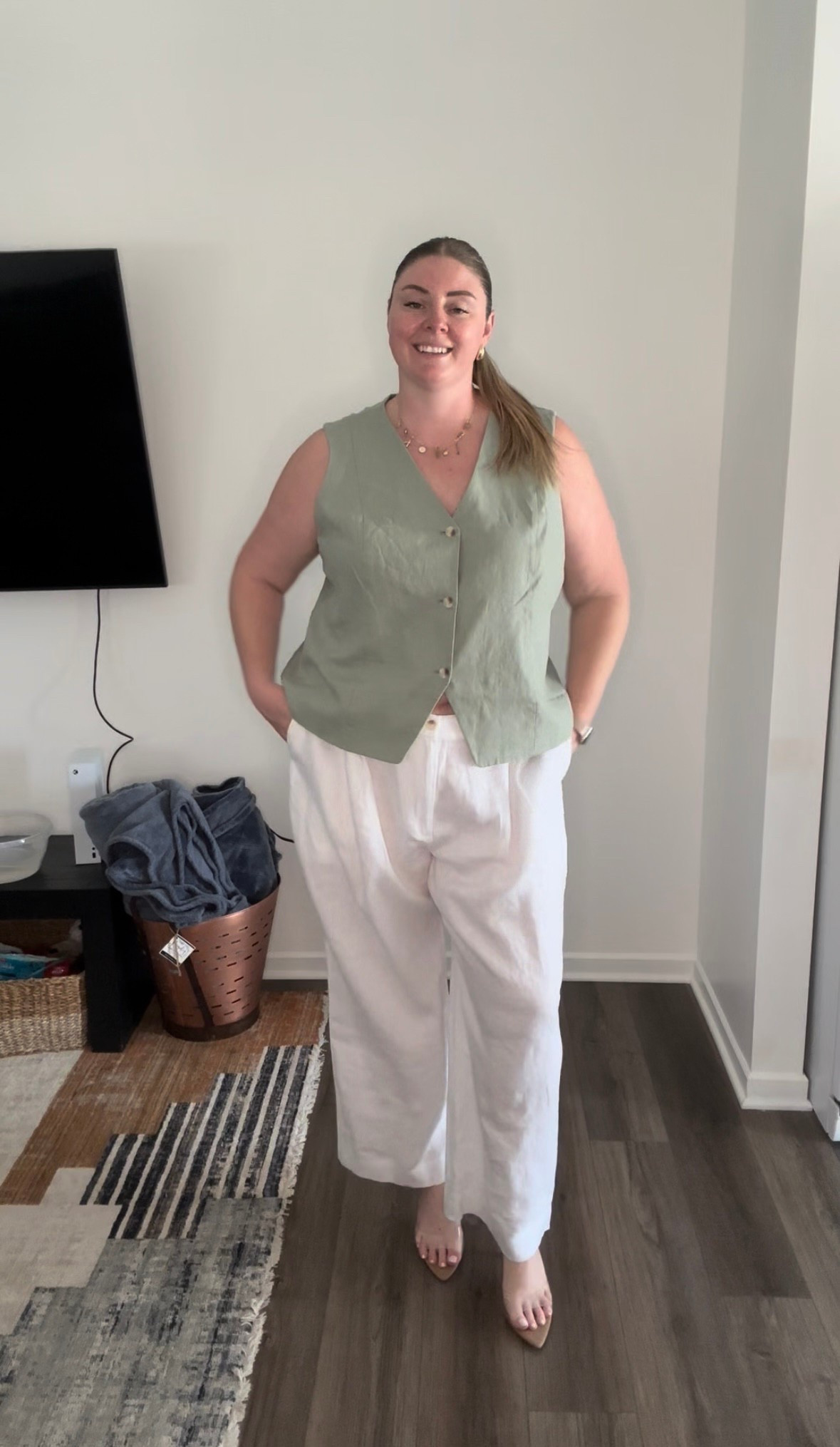 A perfect vacation outfit! The linen pants with this vest is everything!

Size down one on the pants. 

Plus size fashion, affordable fashion, simmer fashion, tall girl approved, linen pants, vests

#LTKStyleTip #LTKPlusSize #LTKMidsize
