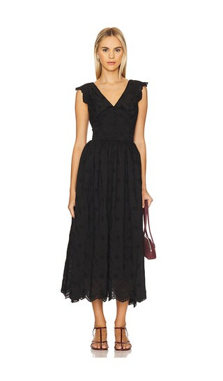 Sofie Midi Dress in Black | Revolve Clothing (Global)