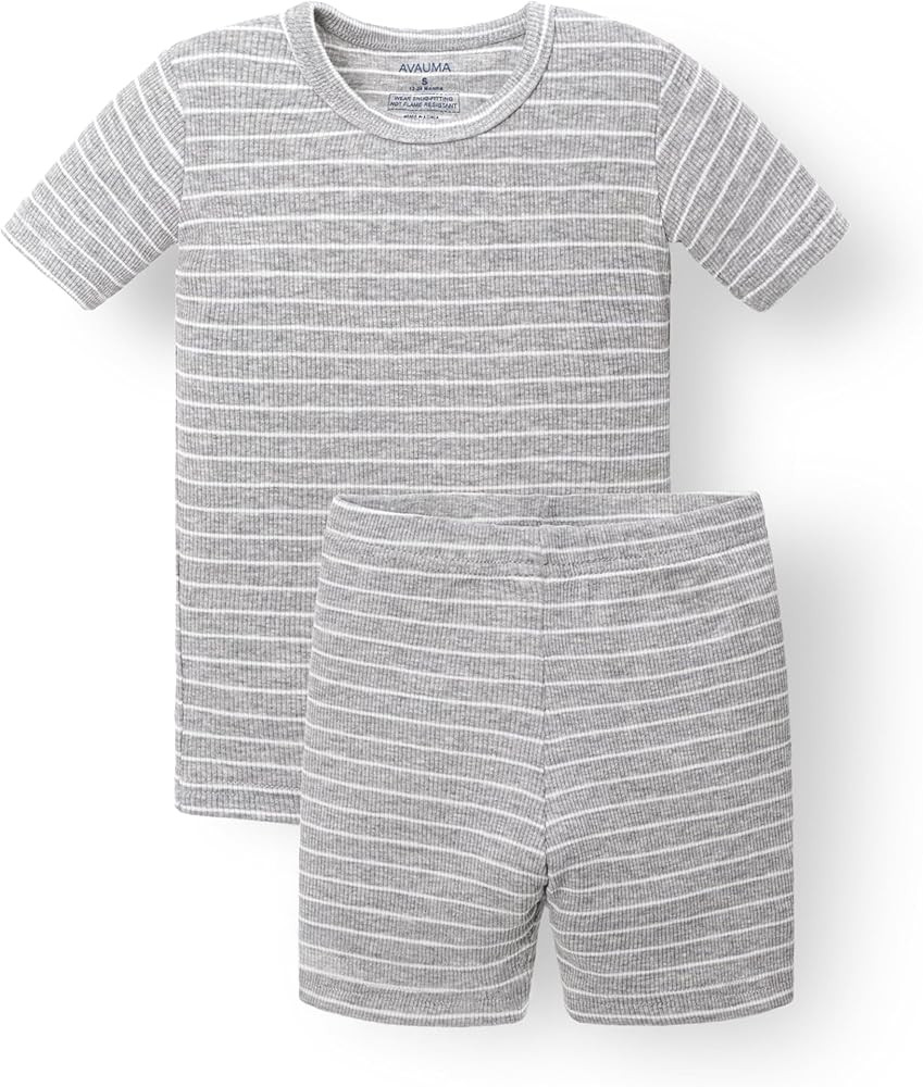 AVAUMA Stripe Pattern Baby Boys Girls Pajama Set Kids Toddler Snug fit Ribbed Sleepwear pjs for D... | Amazon (US)
