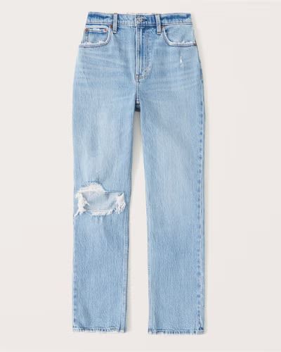 Curve Love 90s Ultra High Rise Straight Jeans | Abercrombie & Fitch (US)