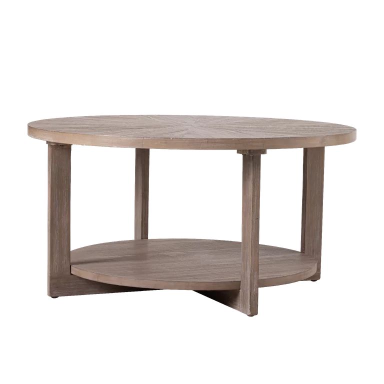 COZAYH Round Wood Coffee Tables with Storage, Rustic Farmhouse Coffee Table with Distressed Wood ... | Walmart (US)