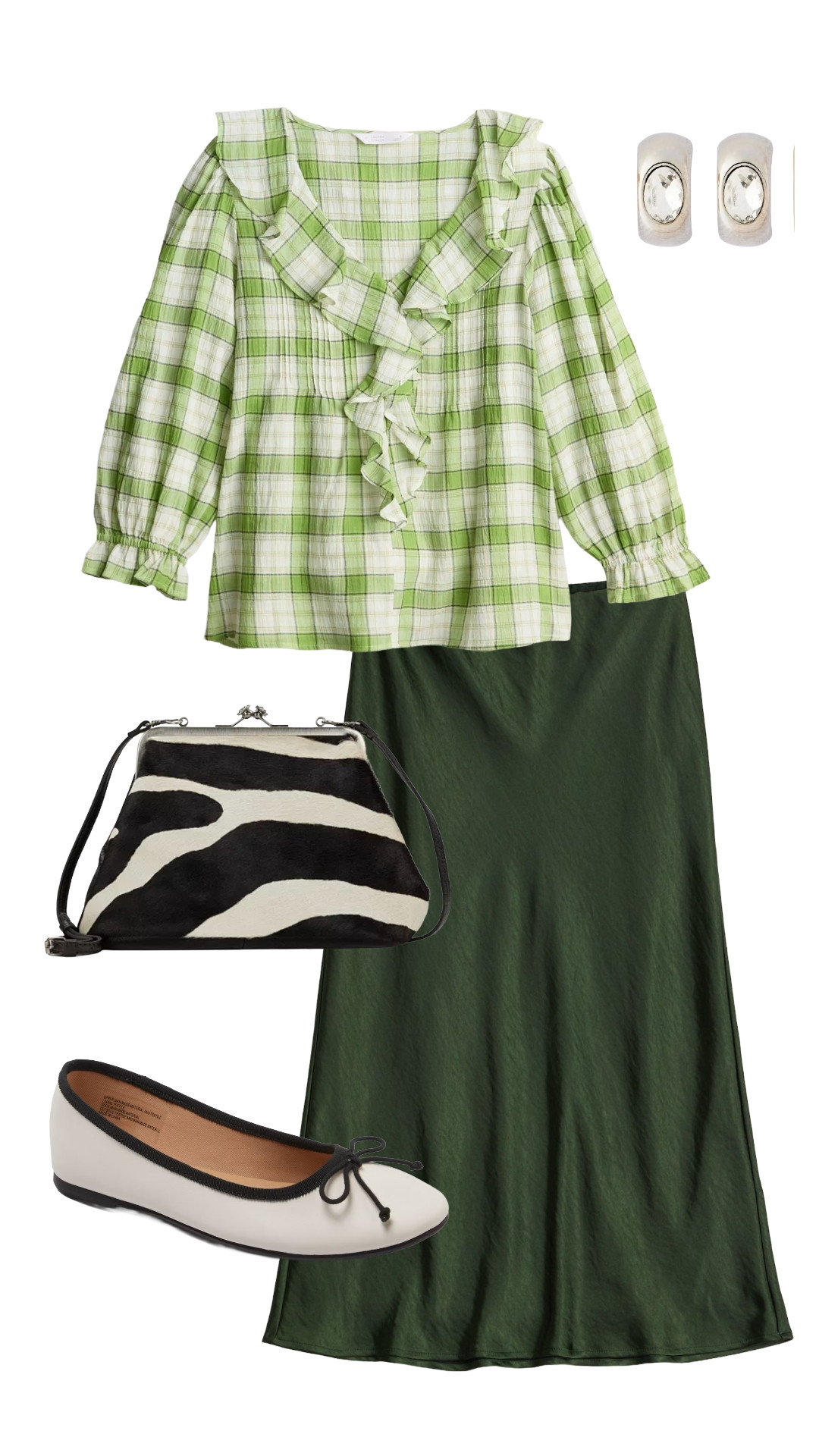 Green is absolutely one of my favorite colors for fall! 💚 This plaid ruffle blouse with a satin midi skirt feels so pretty, and the zebra bag adds just enough personality!

#FallOutfit #MidiSkirt #GreenOutfit

#LTKootd #LTKgrwm #LTKootd #LTKSeasonal