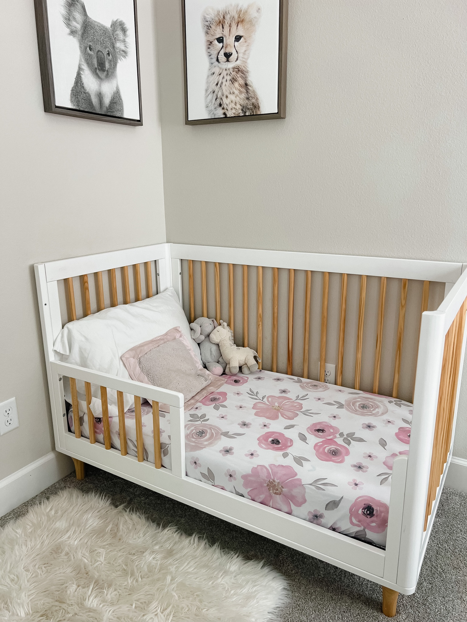 Convertible crib to toddler bed! 
Neutral crib natural wood crib toddler bed baby girl crib 

#LTKhome #LTKfamily #LTKbump