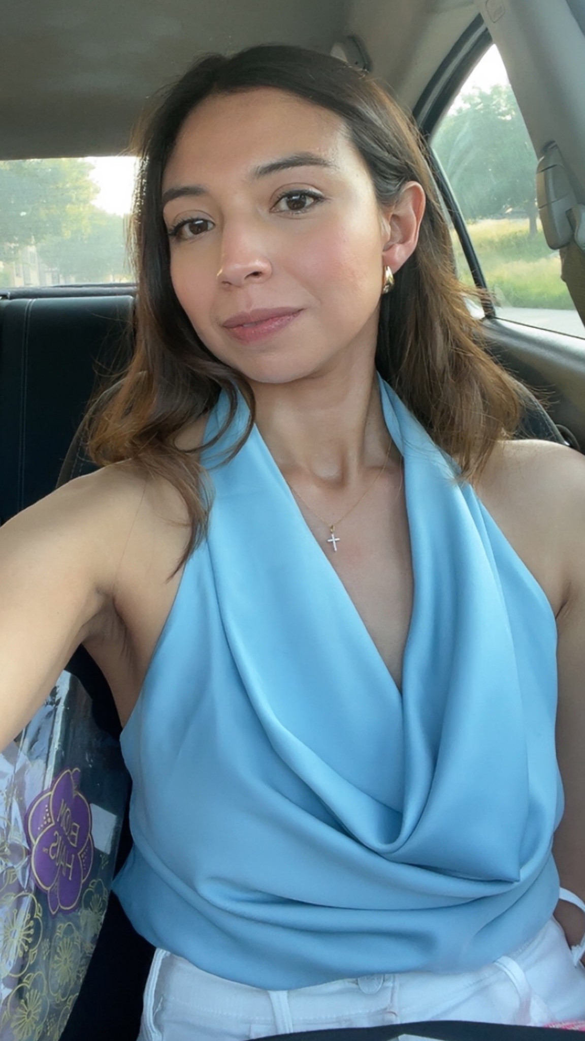 The prettiest blouse! By Anthropologie cowl neck top / halter top in SKY  

#LTKSummerEdit #LTKStyleTip #LTKSeasonal