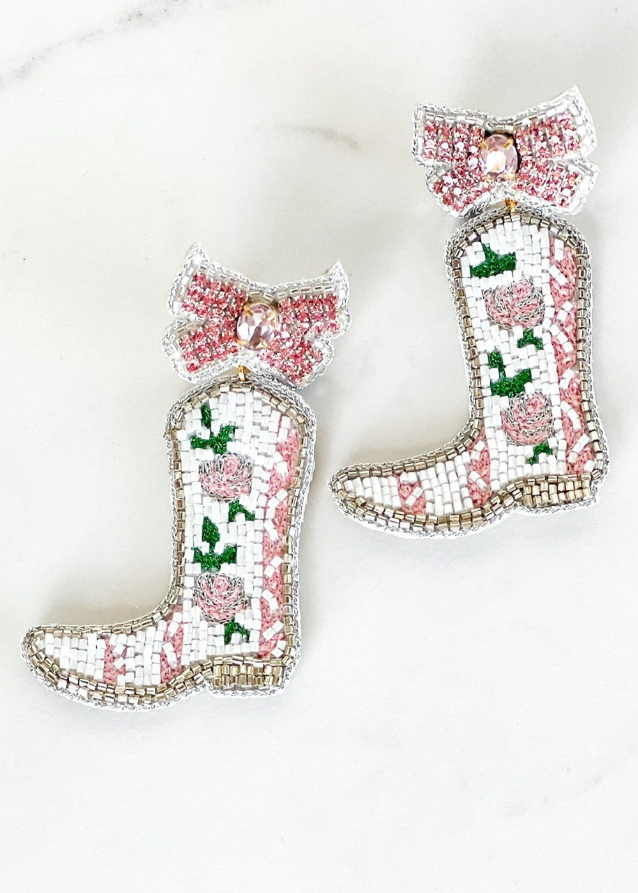 Vintage Rose Boot Earrings | Dos Femmes, LLC